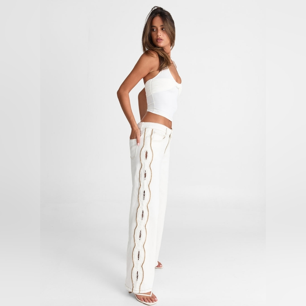 Sasha Therese Cairo Jeans White Size XXS NWT